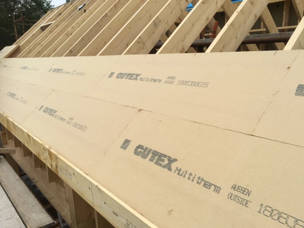 Initial installation of Multitherm on a pitched roof