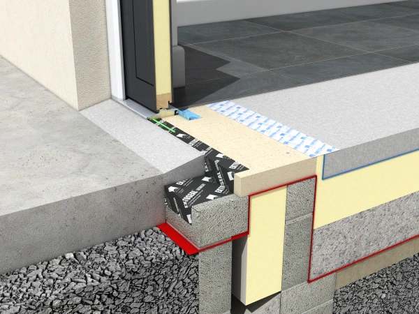 3D visual of a threshold using Bosig Phonotherm as a thermal break
