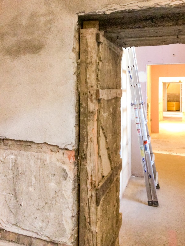Large section of a wall without plaster finish