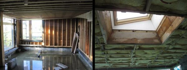 Damp conditions inside a building during construction