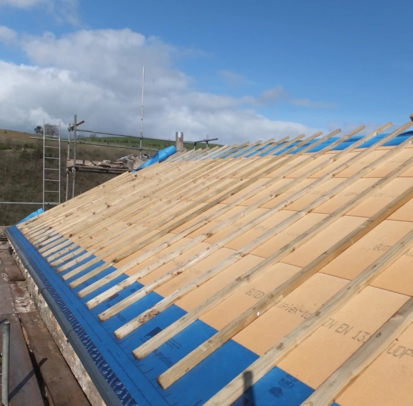 Roof insulated with natural wood fibre