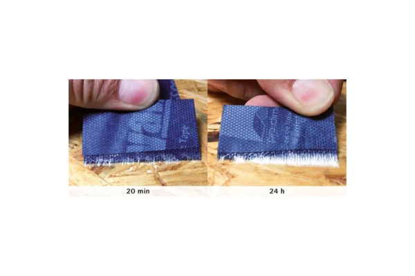 Illustration of the increase in bonding strength over the course of one day.
