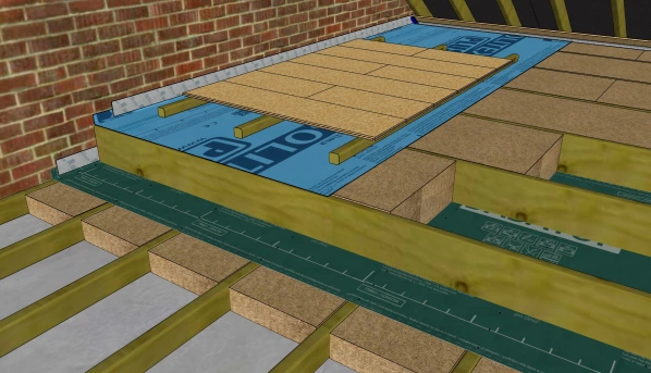 Fig. 15 j.  200mm cross-joists added to support loft flooring deck