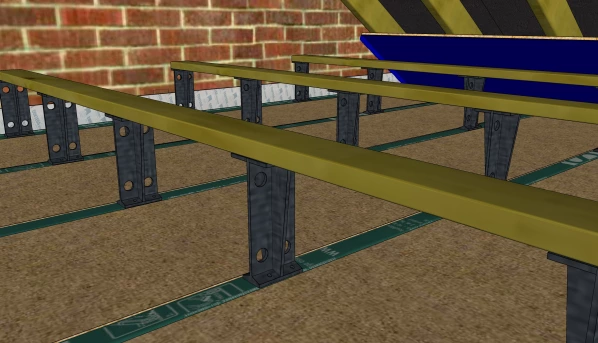 Fig. 29. Loft extenders used to raise the level of flooring above the insulation