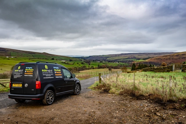 Ecological Building Systems van on-site in Northumbria