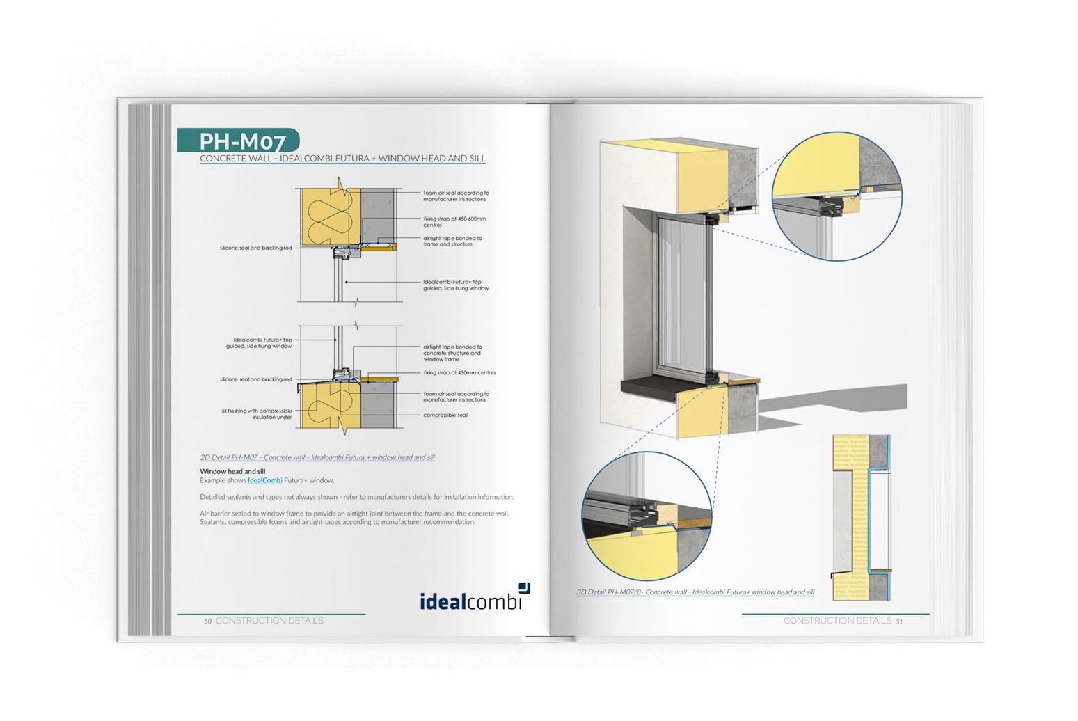 Page sample: Concrete wall + window head and sill