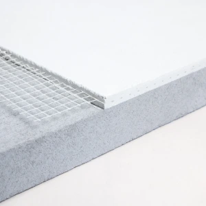 Clima Redboard Pro sample with finishing plaster and embedded mesh