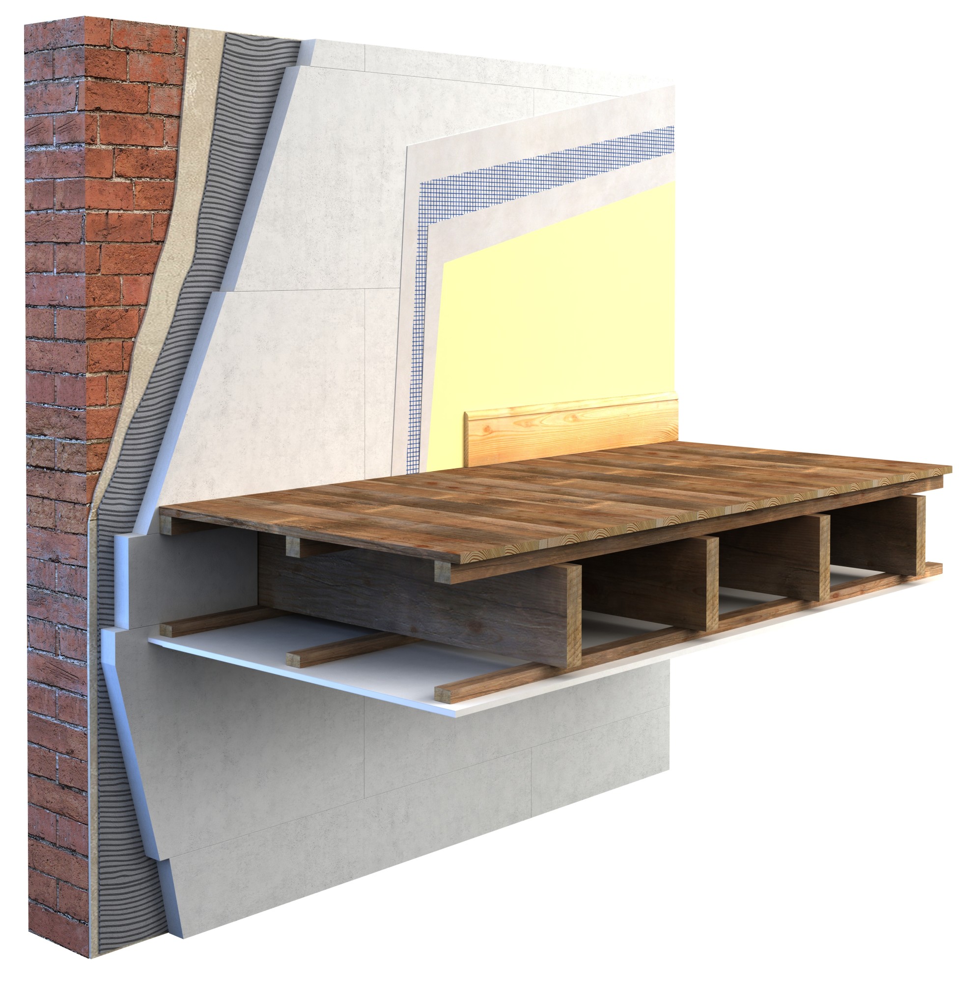 Clima Redboard Pro to insulated ceiling joist, wall continuously insulated.