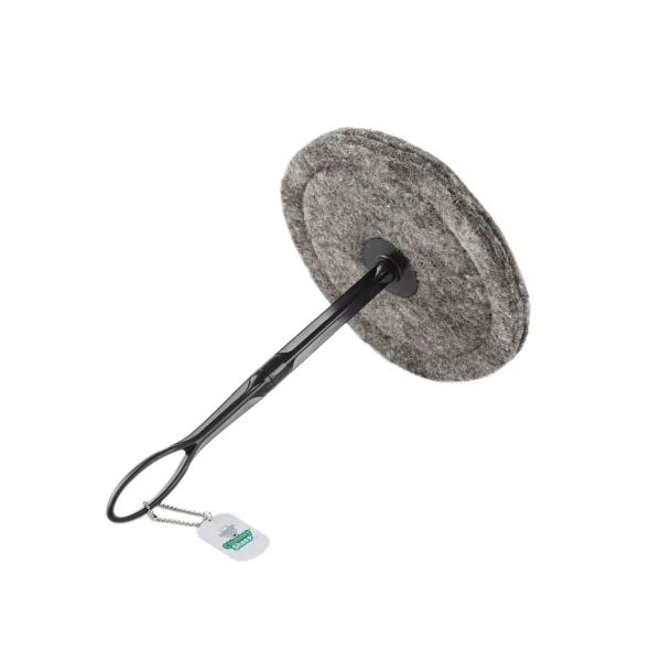 Chimney Sheep Round 10" Draught Excluder with extension pole attached