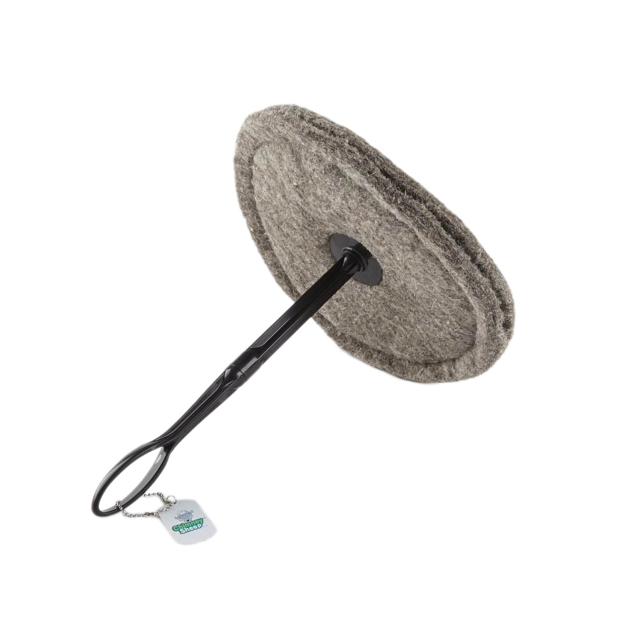 Chimney Sheep Round 12" Draught Excluder with extension pole attached