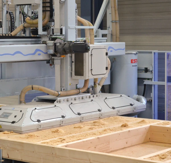 Gutex Thermofibre wood fibre insulation pressed into prefabricated panels