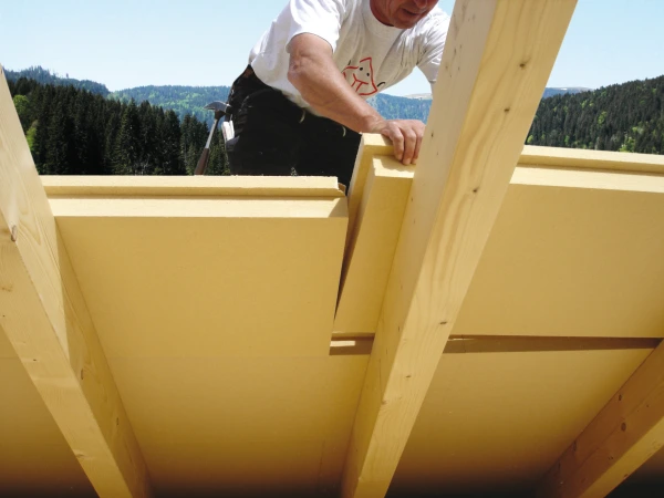 Ultratherm boards being connected together on a roof