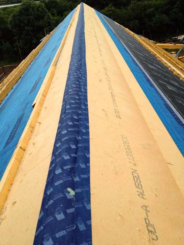 The pitch of a roof which has been fitted with Ultratherm primed and sealed with Tescon Vana airtight tape.