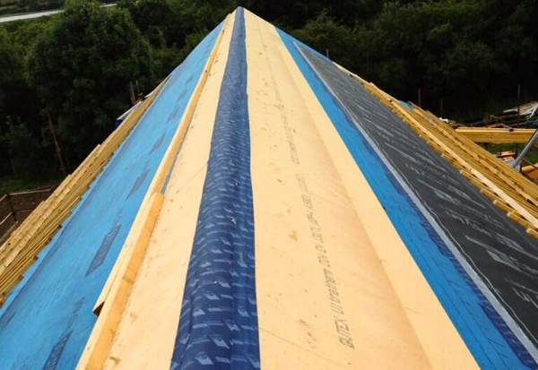 The pitch of a roof which has been fitted with Ultratherm primed and sealed with Tescon Vana airtight tape.