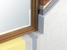 Fiden Exo connection between window frame and Calsitherm soffit board Fiden Exo connection between window frame and Calsitherm soffit board