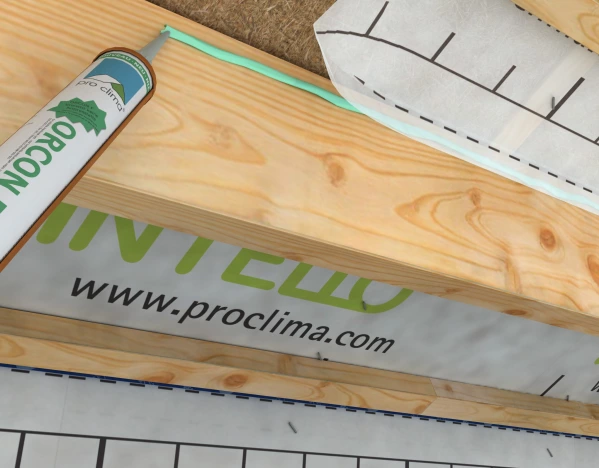 Sealing Intello Plus to joists with Orcon F Airtight Sealant