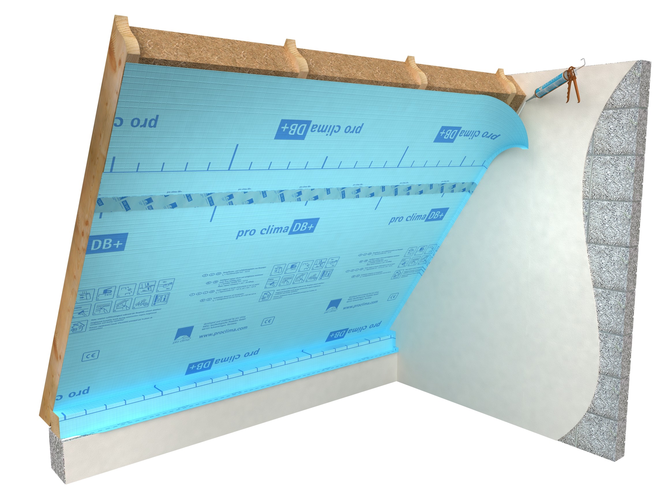 DB+ membrane applied internally to a roof