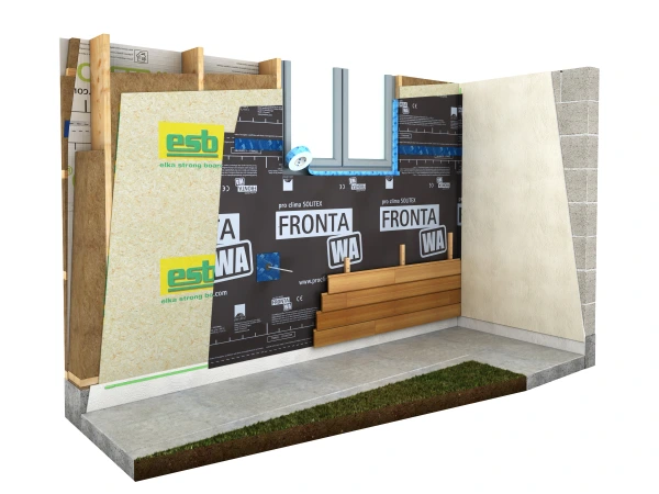Elka Strong Board and Solitex Fronta WA membrane