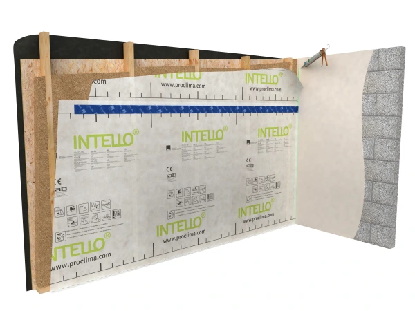Tescon No 1 sealing the overlaps on Intello Plus membrane