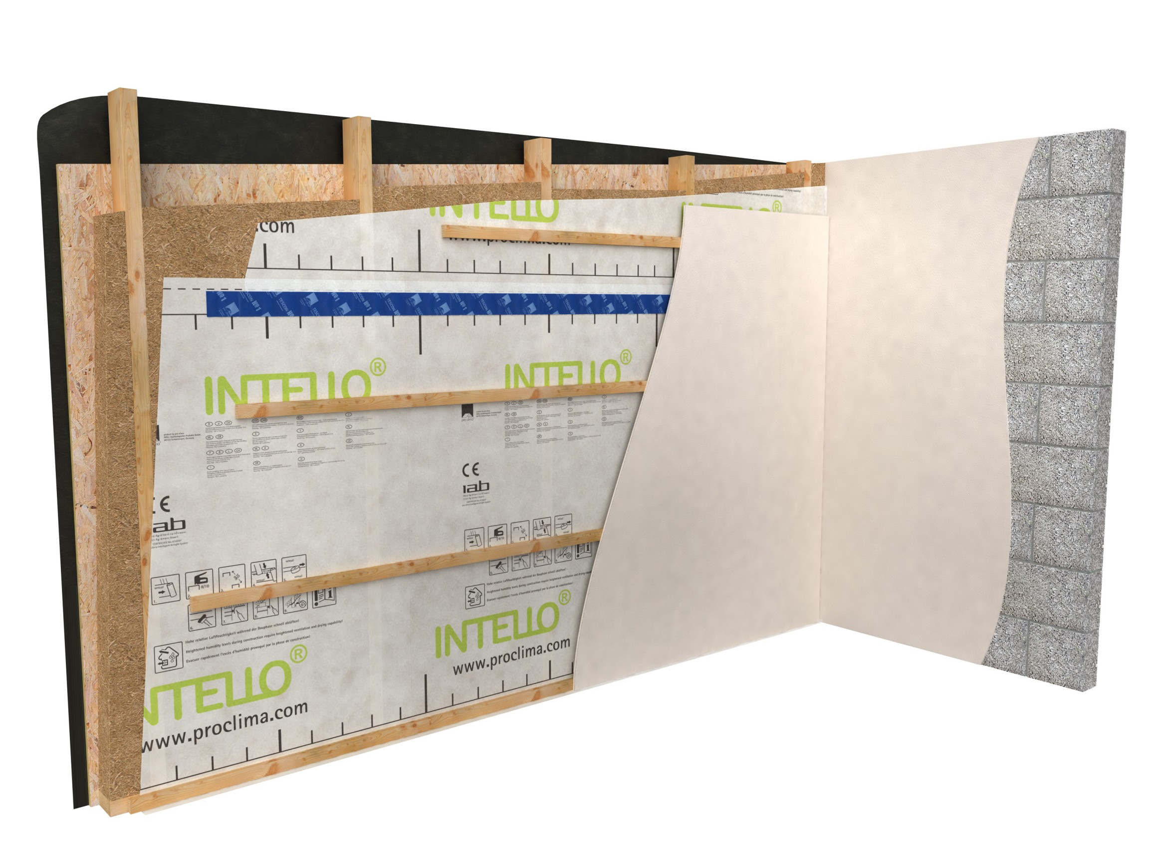 Timber frame wall with service cavity