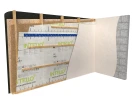 Timber frame wall with service cavity Timber frame wall with service cavity