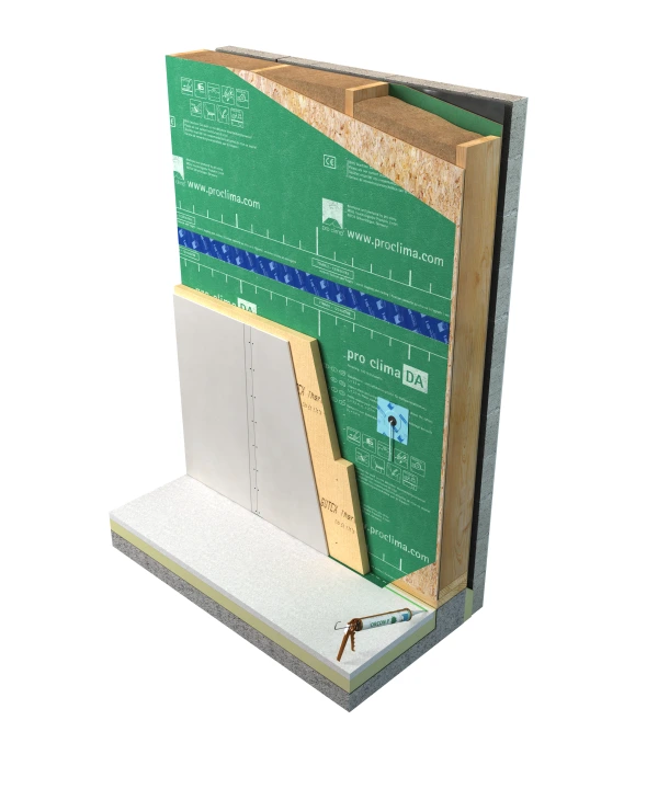 DA membrane sealed to floor with Orcon F