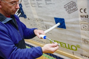 Pro Clima Stoppa has created an airtight seal with the conduit