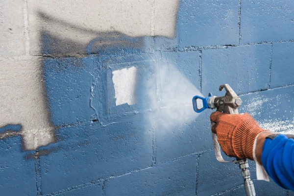A top coat of Aerosana Visconn being spray applied over Aerosana Fleece