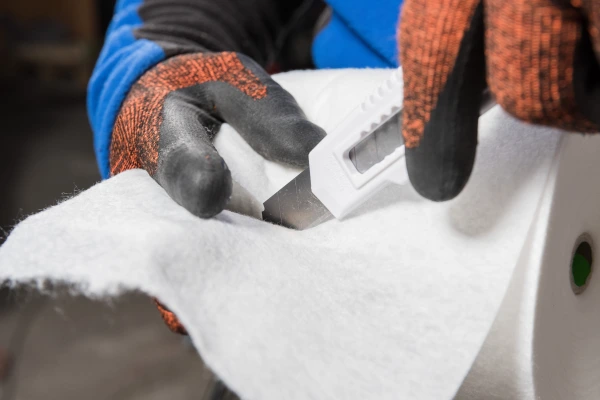 The required size of Aerosana Fleece being cut