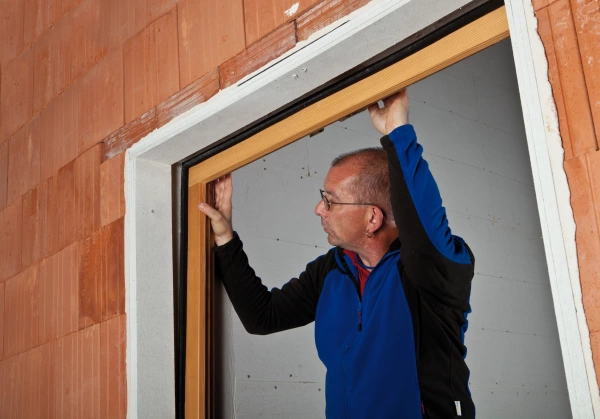 A window frame being fitted with Contega Fiden Exo fixed around the edges
