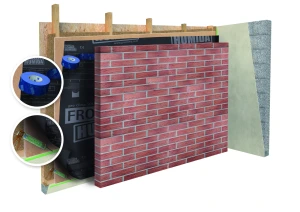 Fronta Humida behind an external wall cladding