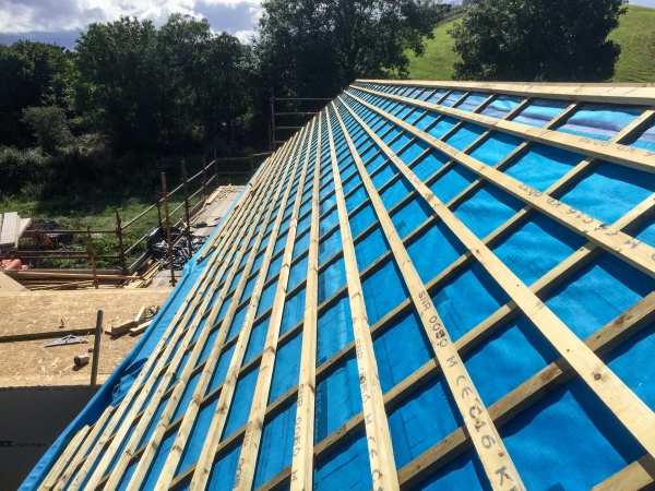 Multitherm Insulation, Solitex Plus Connect Membrane and then battened and counter-battened ready for slates