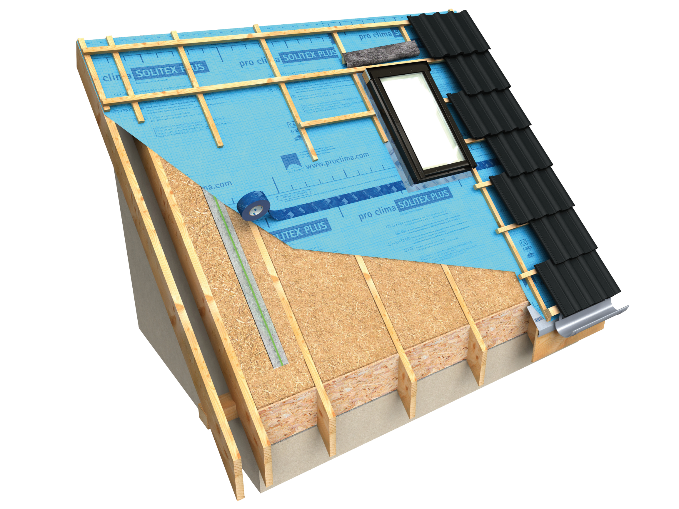 Pitched roof with Solitex Plus