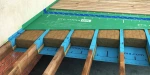 Solitex Plus used as the reinforced windproof breather membrane under an insulated suspended timber floor Solitex Plus used as the reinforced windproof breather membrane under an insulated suspended timber floor