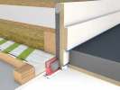 Detail of the airtight sealing of a timber ceiling Detail of the airtight sealing of a timber ceiling