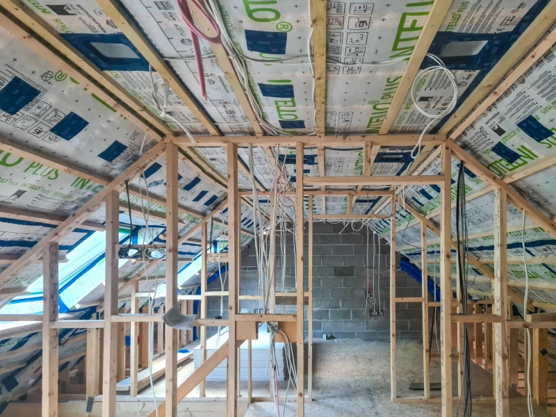 Pro Clima Intello Plus intelligent airtight membrane used on the ceiling