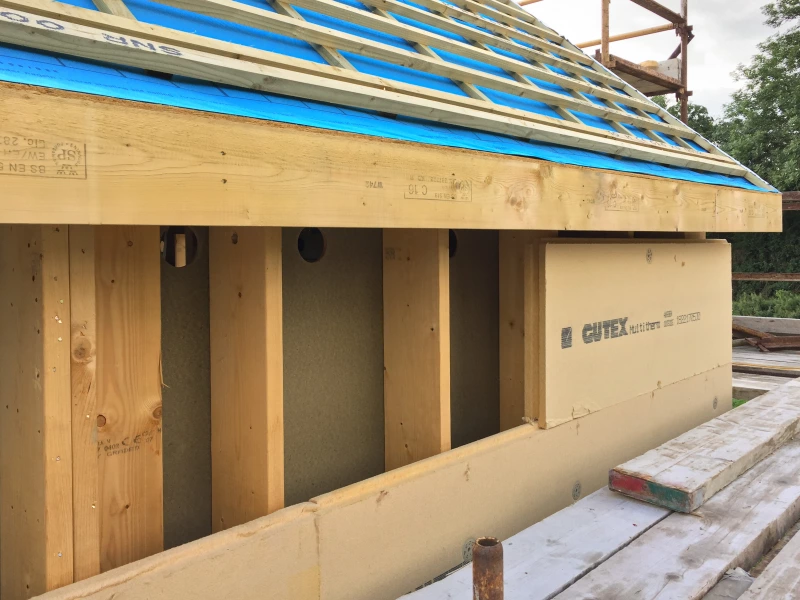Gutex Multitherm on outside of timber frame 