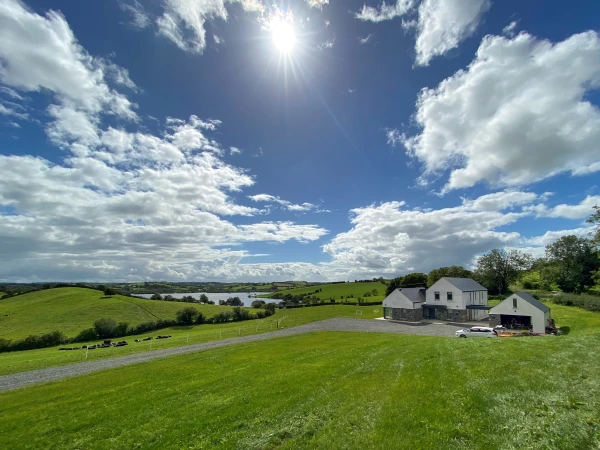 Cavan Passive House viewed from a distance just after completion