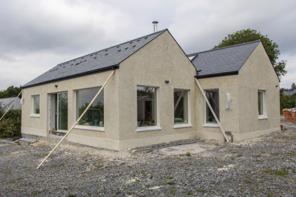 A photo of an Eco build in Meath showing the roof valley