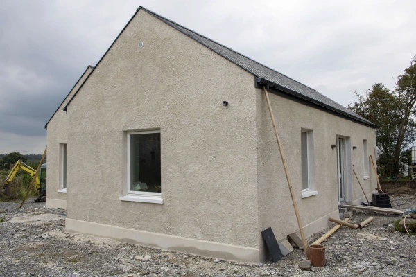 A photo of an Eco build in Meath from the side