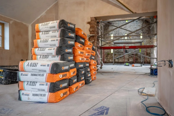 Bags of Diathonite Thermactive stacked up on top of each other