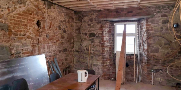 Exposed brick on internal walls