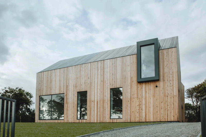 Front elevation of Silver Bark Passive House