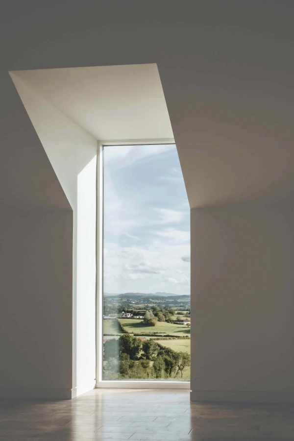 Internal window on second floor of Silver Bark Passive House