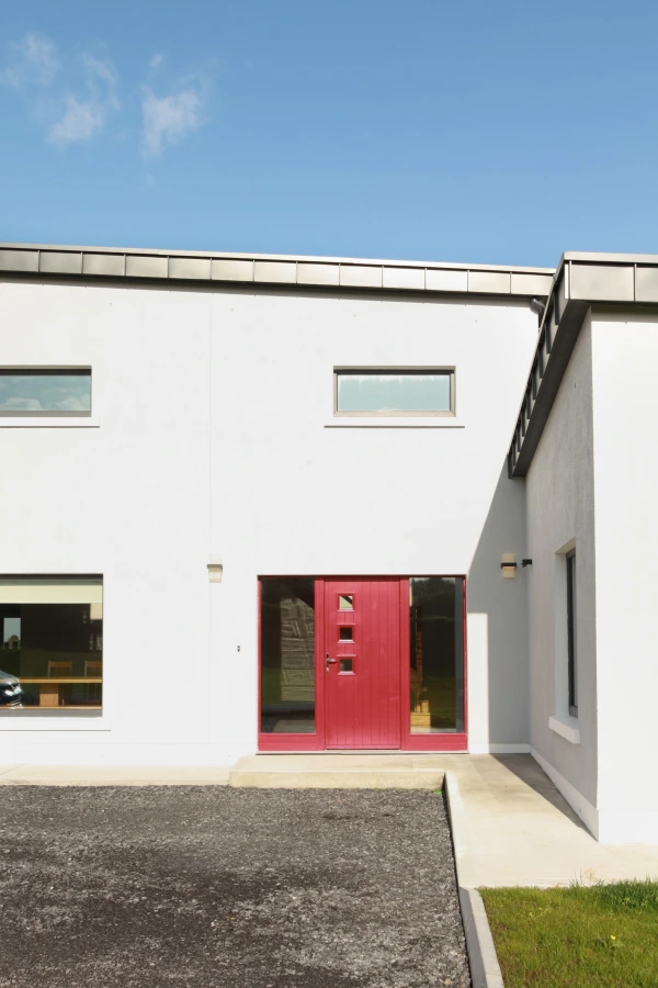 Front door of passive house in Castlebar, Co. Mayo